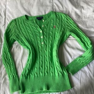 green Ralph Lauren sweater with buttons